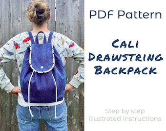 Cali drawstring backpack pdf sewing pattern