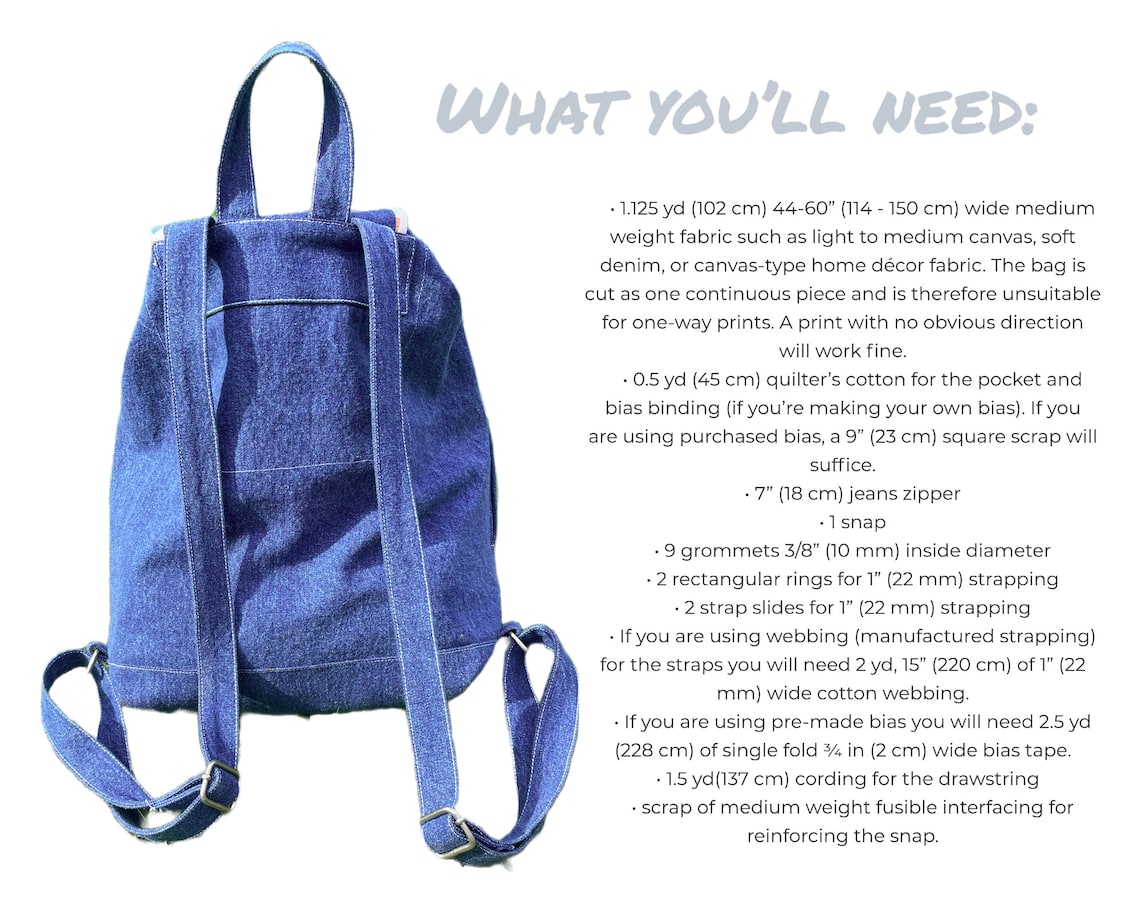 Cali Drawstring Backpack Pdf Sewing Pattern - Etsy