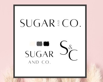 Redigerbart varumärkeskit, Canva, logotypmallar, Sugar & Co.