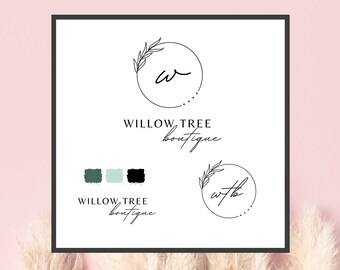 Redigerbart varumärkeskit, Canva, logotypmallar, Willow Tree Boutique