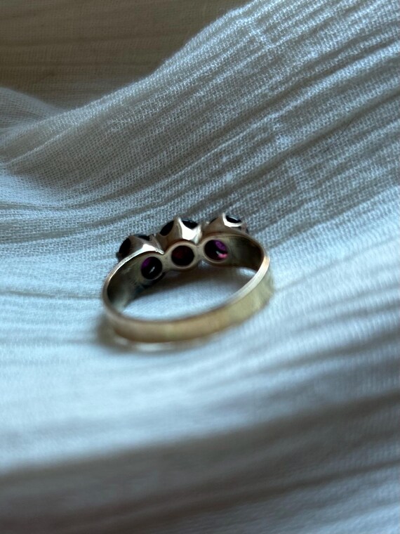 Garnet Trilogy Ring • Red Multi-Gemstone Ring • 1… - image 9