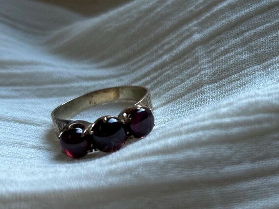 Garnet Trilogy Ring • Red Multi-Gemstone Ring • 1… - image 5
