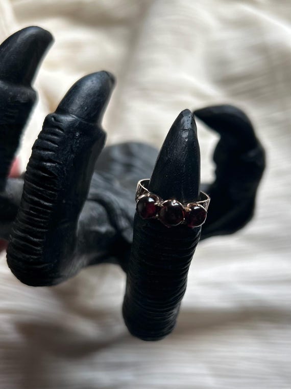 Garnet Trilogy Ring • Red Multi-Gemstone Ring • 1… - image 4