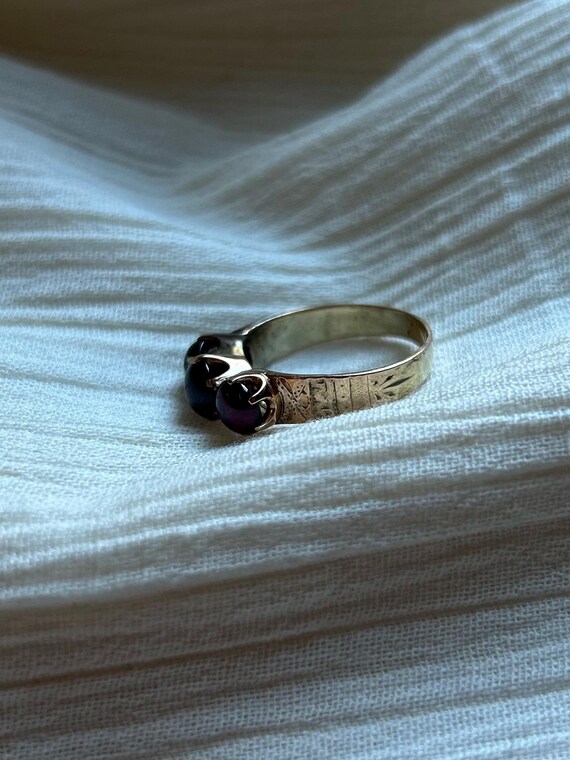 Garnet Trilogy Ring • Red Multi-Gemstone Ring • 1… - image 6