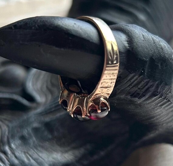 Garnet Trilogy Ring • Red Multi-Gemstone Ring • 1… - image 2