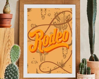 Arte de pared de rodeo, decoración del hogar del oeste, arte de vaqueros, arte de vaqueras, regalos para él, regalos para ella, regalo de inauguración de la casa, arte imprimible, descarga instantánea