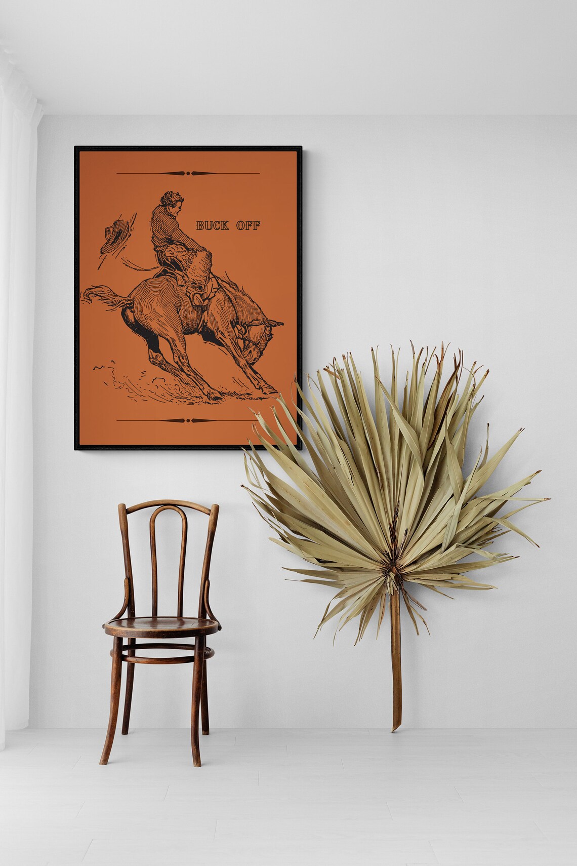 Western Wall Print, Bucking Bronco Art, Western Home Decor, Cowboy Art