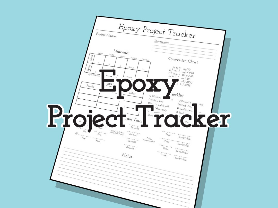 DIY Project Planner Epoxy River Table Printable Checklist Etsy