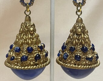 Pendientes colgantes de resina grandes Jhumka inspirados en la India vintage