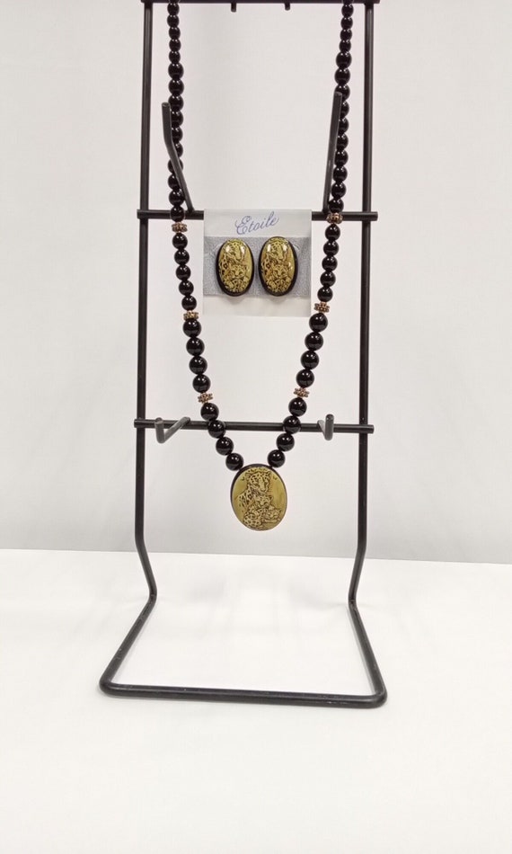 Vintage Cheetah Necklace & Matching Earring Set