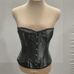 Burlesque Corset Professional Steel Boned Waist Trainer Black Satin