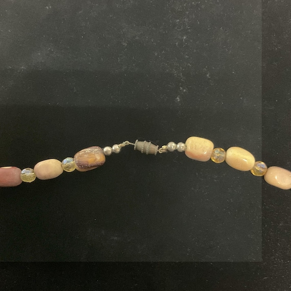 Natural Tumbled Stone Beaded Statement Necklace B… - image 6