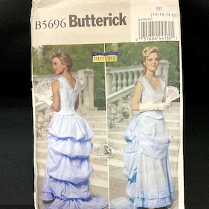 Butterick B5696 Sewing Pattern Women's Victorian 1800s Bustle Costume Dress Size 14-20