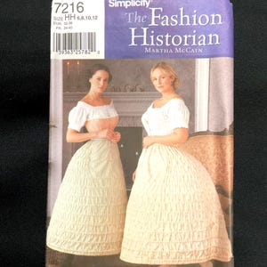 Simplicity 7216 Sewing Pattern Historical Victorian Crinoline Hoop Skirt Petticoat Undergarment