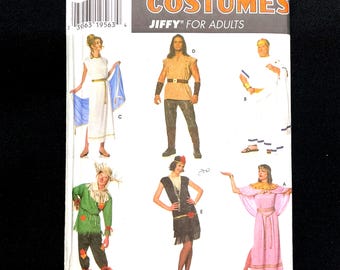 Simplicity 7382 Sewing Pattern Adult Halloween Costumes Greek Roman Flapper Scarecrow Cleopatra
