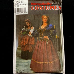 Simplicity 8249 Sewing Pattern Women&#39;s Tudor Renaissance Faire Medieval Costume Dress Size 18W-24W