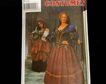 Simplicity 8249 Sewing Pattern Women's Tudor Renaissance Faire Medieval Costume Dress Size 18W-24W