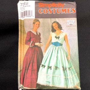 Simplicity 7312 Sewing Pattern Women&#39;s Victorian Southern Belle Antebellum Civil War Costume Dress Size 10-14