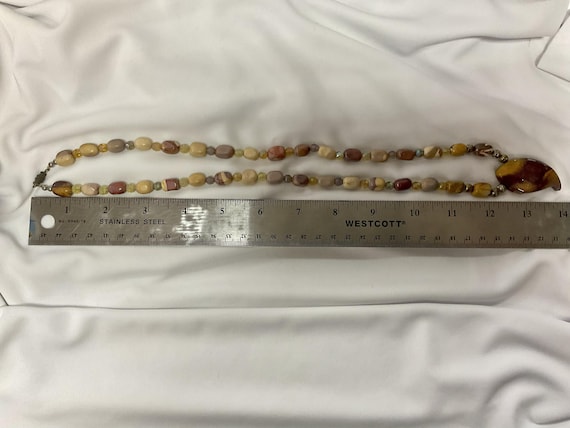 Natural Tumbled Stone Beaded Statement Necklace B… - image 5