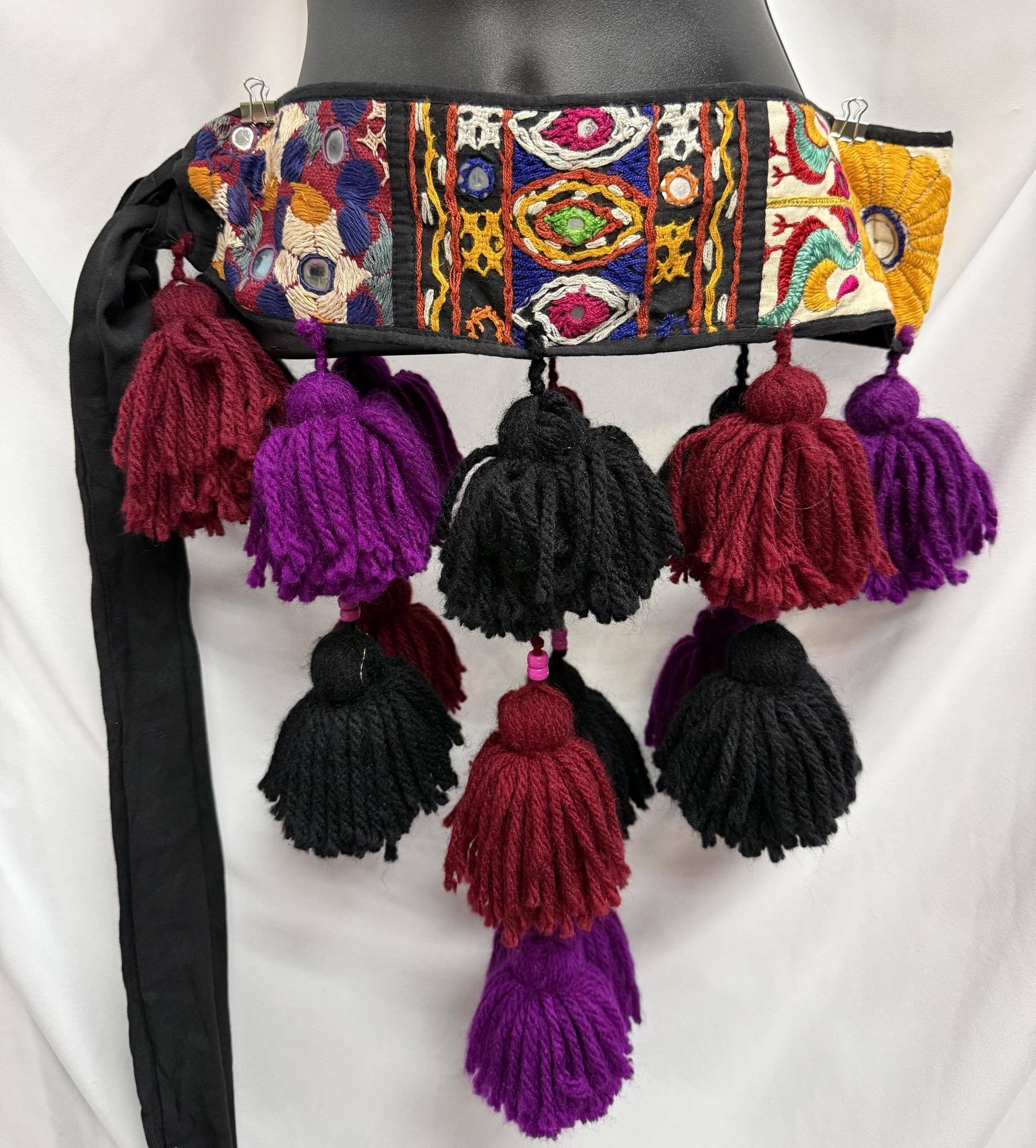 Vintage Banjara Tribal Mirror Belt Pink Purple Boho Gypsy Braided Waist Tie Pink Boho Braided Belts - Etsy main image 3