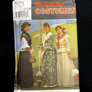 Simplicity 8375 Sewing Pattern Women's Late 1800's Victorian Bustle Period Costume Dresses