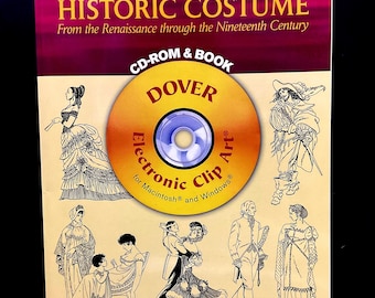 Historic Costume Renaissance - 19th Century Historical Fashion Book & CD ROM Clip Art
