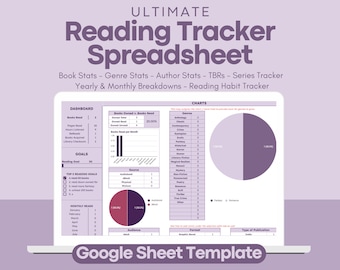 books and journals Ultimate Reading Spreadsheet, Google Sheets Template, 2023 Reading Tracker, Book Tracker Template