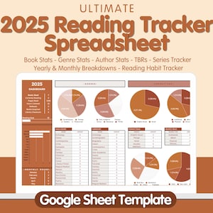 Foglio di calcolo di lettura definitivo 2025, modello di Fogli Google, monitoraggio della lettura, modello di monitoraggio dei libri