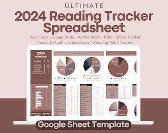 2024 Ultimate Reading Spreadsheet, Google Sheets Template, Reading Tracker, Book Tracker Template