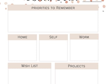 Daily Brain Dump Journal, Digital File, Printable