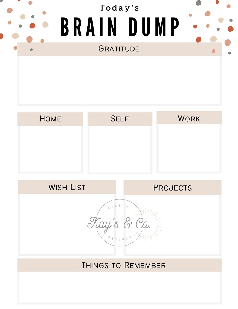 Daily Brain Dump Journal, Digital File, Printable - Etsy