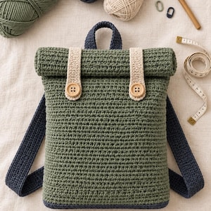 Roll-Top Crochet Backpack Pattern