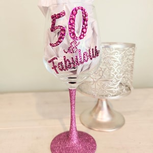 50th Birthday Wine Glass - Etsy