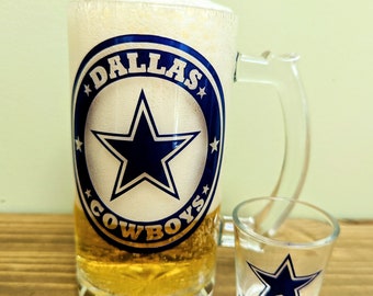 Father's Day Cowboys Beer & Shot Glass