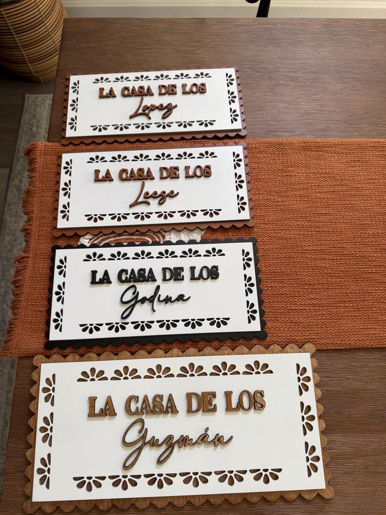 Custom Papel Picado Style Family Name Sign | Mexican Home Decor, Bienvenidos Personalized Wood Sign | Christmas gifts | regalos navideños image 6
