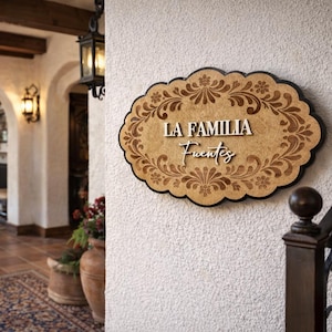 Custom Papel Picado Talavera Style Family Sign | Mexican Home Decor, Bienvenidos Personalized Wood Sign |Christmas gifts, regalos navideños bild 3