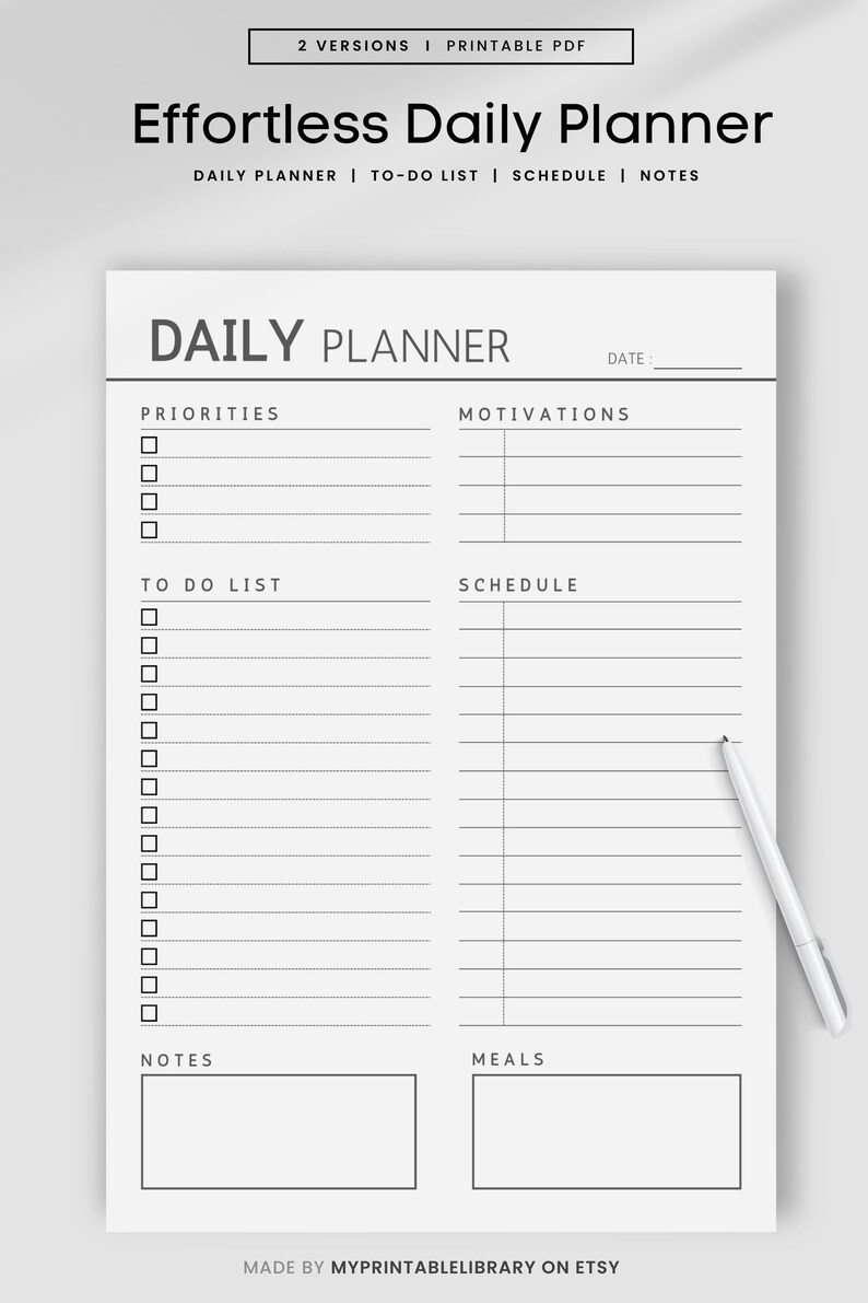 Effortless Daily Planner 20232024 Printable Planner Etsy