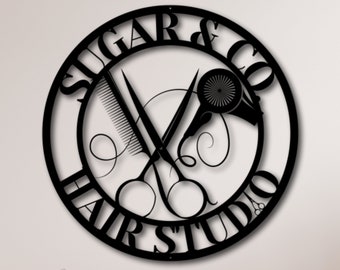 Metal Hairdresser Sign, Personalized Salon Name Sign, Custom Hairdresser Sign, Hair Sign, Barber Sign, Gift for Hairdresser, Hairdresser