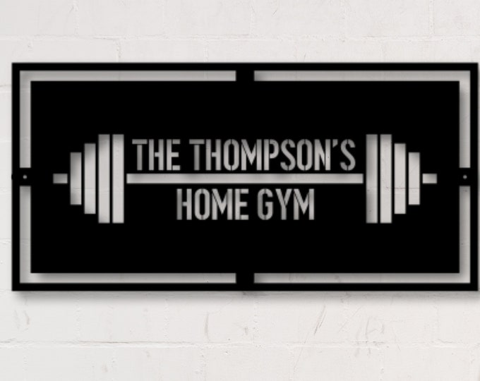 Personalized Metal Home Gym Sign: Custom Workout Decor