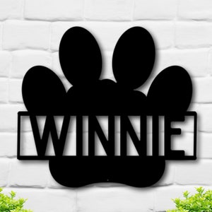 Metal Paw Print, Personalized Dog Sign, Custom Dog Sign, Metal Dog Sign, Unique Paw Print Sign, Metal Custom Dog Sign, Dog Lover Sign