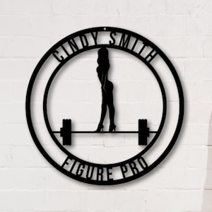 Metal Female Bodybuilder Sign, Bodybuilder Sign, IFBB Pro Sign, Figure Pro Sign, Gym Sign, Pro Bodybuilder Sign, Metal Gym Sign,Workout Sign