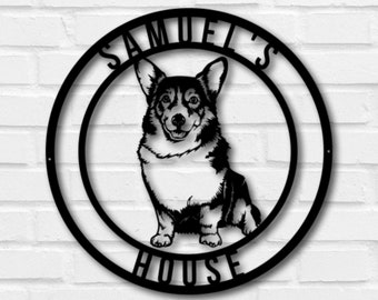 Metal Corgi Sign, Custom Corgi Sign, Dog Lover Sign, Corgi Lover Sign, Custom Dog Sign, Dog House Sign, Dog Sign