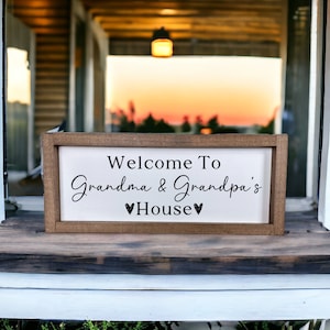Grandma & Grandpa's House Sign: Custom UV Printed Wood, Grandparent Gift