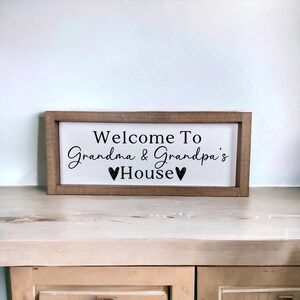Welcome to Grandma Grandpa House - Personalized Metal Sign - Gift For Couples, Husband Wife