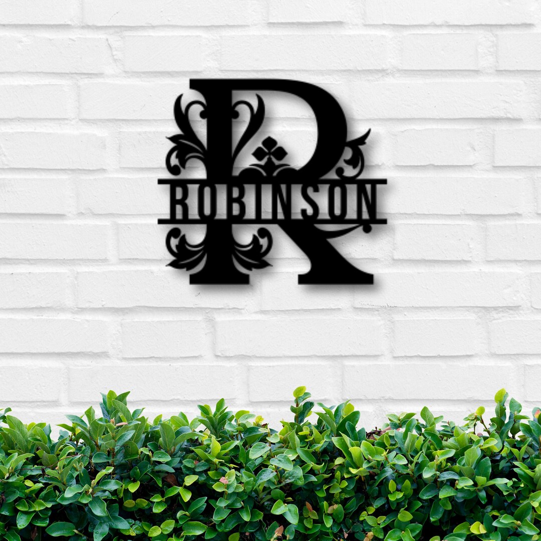 Personalized Metal Family Name Sign: Laser Cut Monogram - Etsy