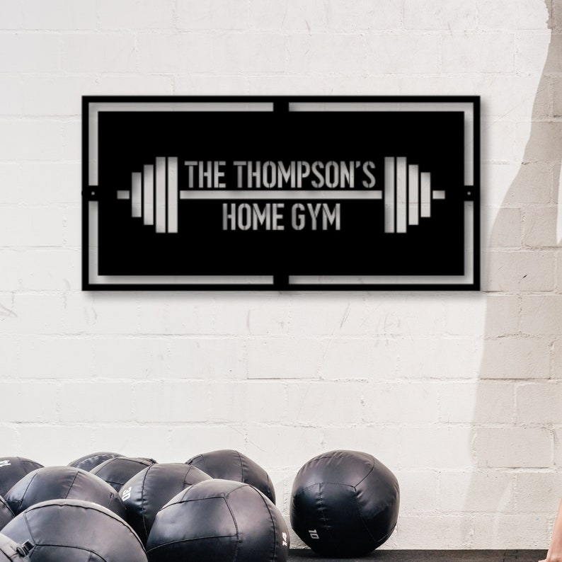 Gym Sign Personalized Home Gym Sign Custom Metal Gym Sign Etsy