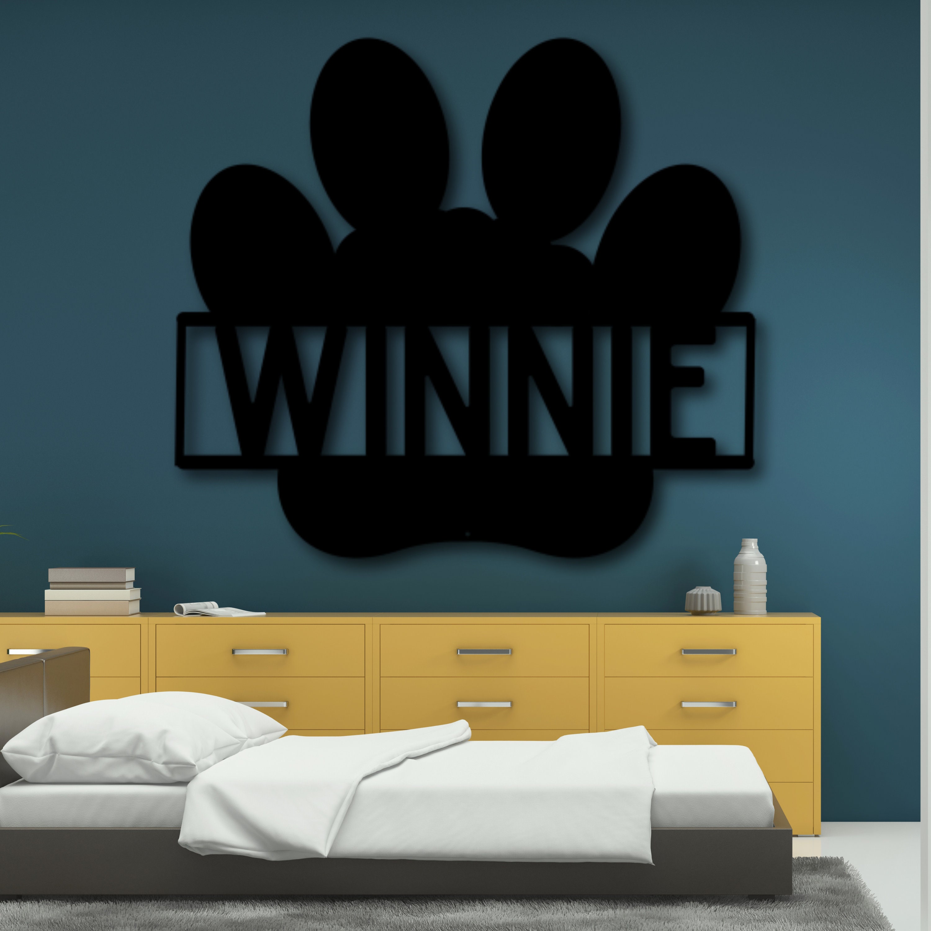 Paws Lettering 3d Sign Personalized Metal Paw Print Sign: Custom Dog Name Sign - Etsy