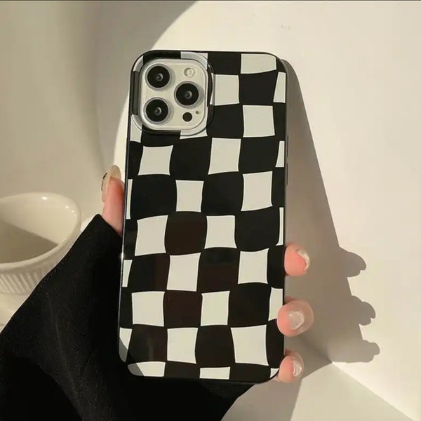 Luxury Lattice Checkerboard Soft Phone Case For iPhone 14 13 12 11 Pro Max Mini X xr 7 8 Plus XS SE Shockproof Protective Cover