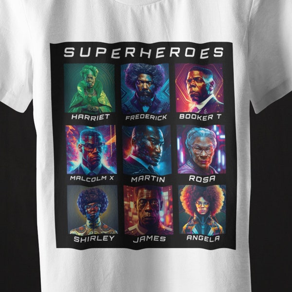 Black History Superheroes T-shirt, Afrofuturism Shirt, Black History Tee, Black Owned Clothing
