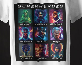 Black History Superheroes T-shirt, Afrofuturism Shirt, Black History Tee, Black Owned Clothing